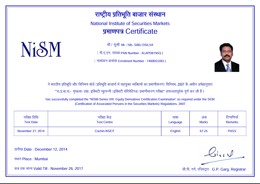 NISM Certificate 6